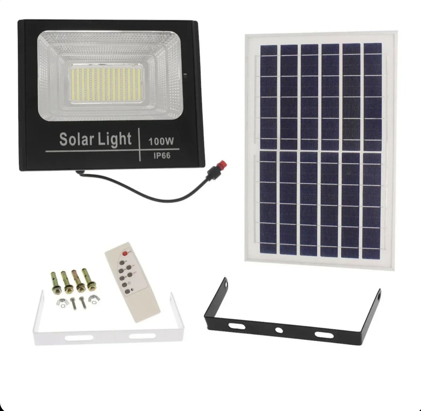 Ηλιακός Προβολέας LED 100W με Πάνελ και Τηλεχειριστήριο Jortan 100W πακέτο 3 τεμάχια - Image 6
